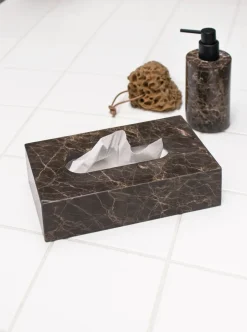 Mette Ditmer Marmeren zakdoekdoos 14x25,5 cm, Bruin< Opbergmanden
