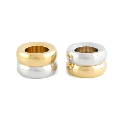 KLONG Marriage Duo kaarsenhouder 2-delig, Messing-zilver< Kandelaars