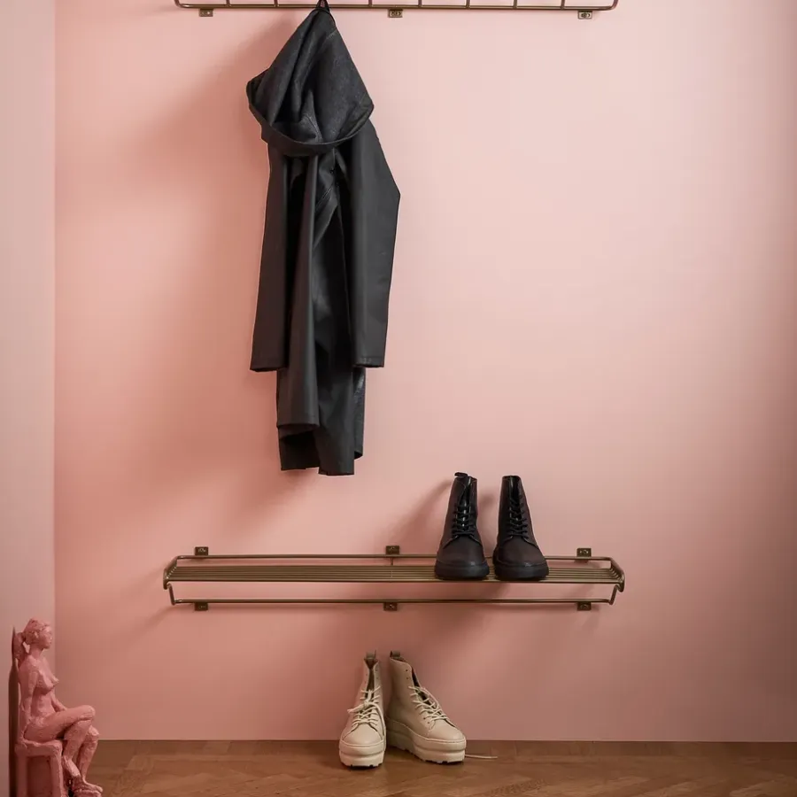 Maze Shoe Shelf L, messing< Schoenenrekken
