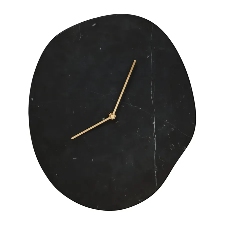 Ferm Living Melt wandklok 28x33 cm, Black marble< Wandklokken