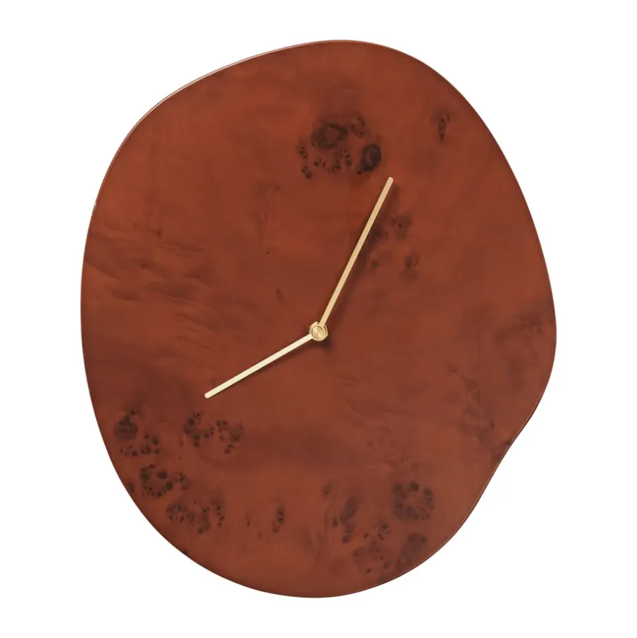 Ferm Living Melt wandklok 28x33 cm, Dark stained burl< Wandklokken