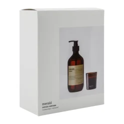 Meraki geschenkset handzeep en geurkaars, Northern dawn + dark wood< Zeep & Crèmes