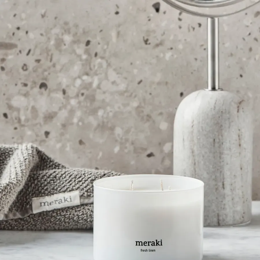 Meraki geurkaars, 60 uur, Fresh linen< Geurkaarsen & Aroma Diffusers