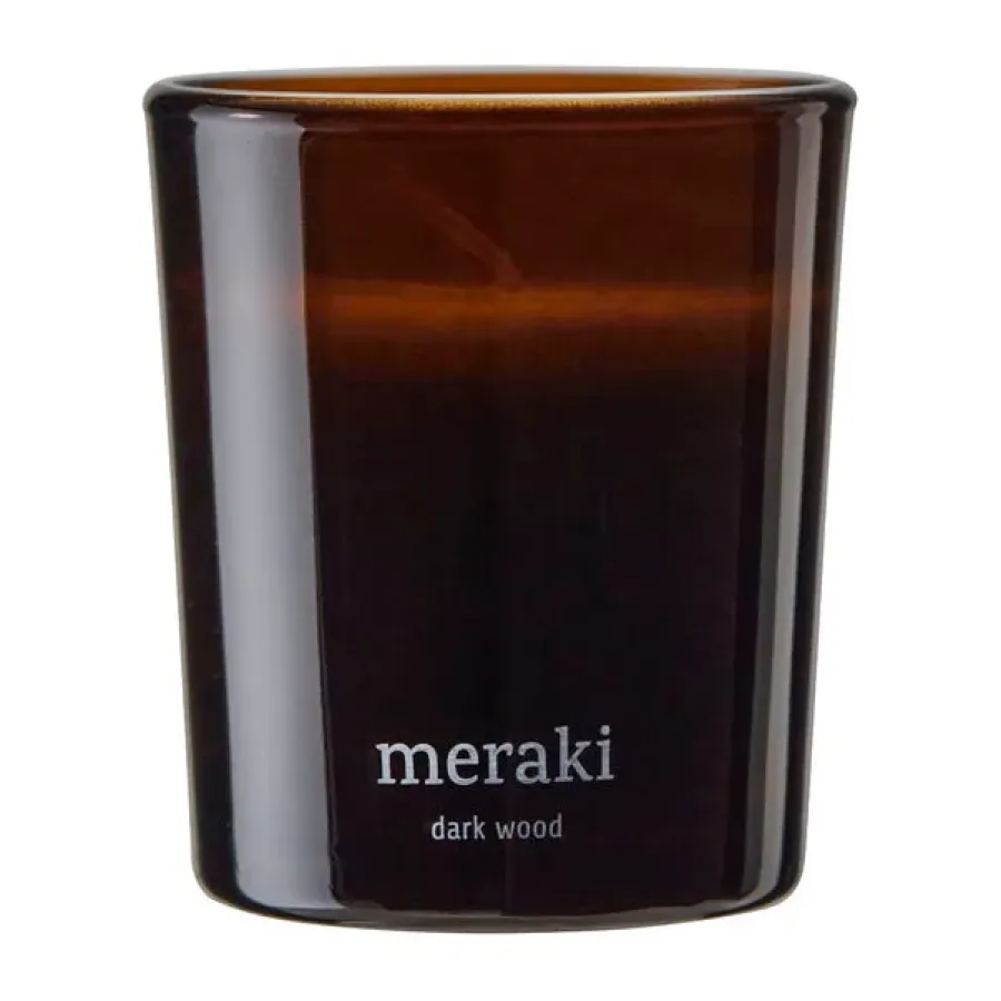 Meraki geurkaars 12 uur 2-pack, Dark wood< Geurkaarsen & Aroma Diffusers