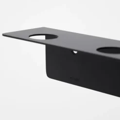 Meraki plank met flessenhanger en haak, Geborstelde zwarte afwerking< Planken & Planksystemen