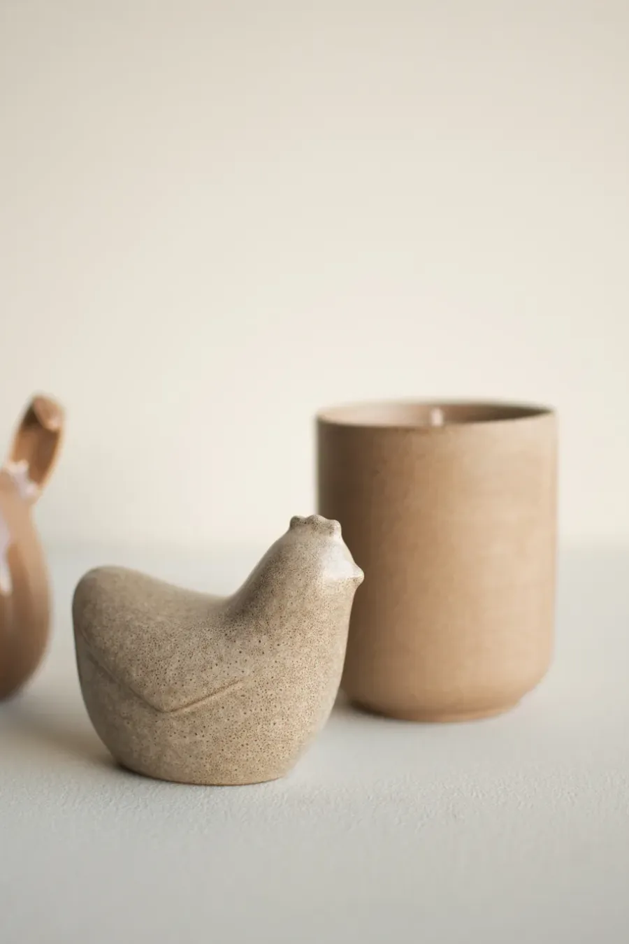 DBKD Mini kippen 8 cm, Beige< Paasdecoratie