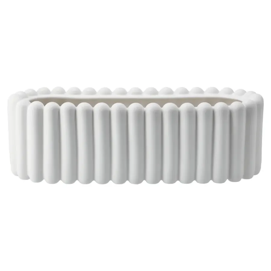 DBKD Mist bloempot ovaal, White< Bloempotten