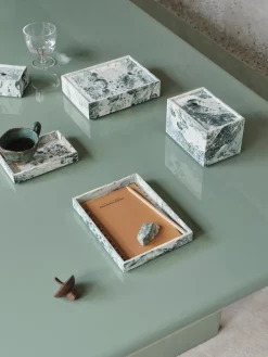 Ferm Living Mist opbergdoos 7,5x10 cm, Emerald-off white< Dozen & Boxen