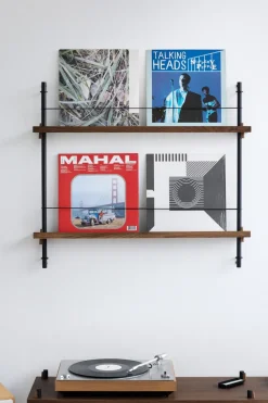 MOEBE tijdschriftstandaard, Smoked oak-blue< Tijdschriftenrekken