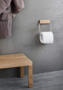 MOEBE wc-papierhouder, Eikenhout-staal< Toiletpapierhouders
