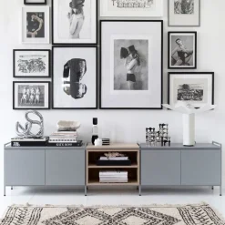 Zweed Molto Låg sideboard, grijs/eikenhout, 3 delen< Tv- & Mediameubels|Ladekasten & Dressoirs