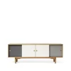 Zweed Moodi 180 sideboard, grijs/wit, eikenhouten frame< Tv- & Mediameubels|Ladekasten & Dressoirs