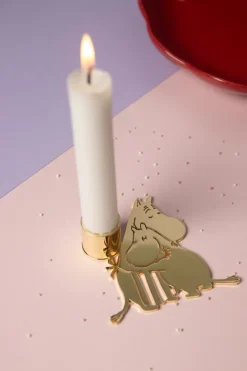 Pluto Design Moomin love kandelaar, Goud< Kaarsenhouders & Kaarsenborden