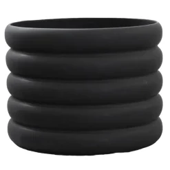 DBKD Mud bloempot zwart, groot - Ø 20 cm.< Bloempotten