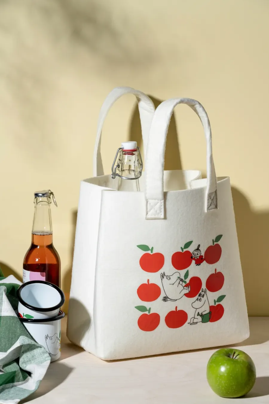 Muurla Mumin Tote Bag tas 25x25 cm, Joyfull Apples< Opbergmanden