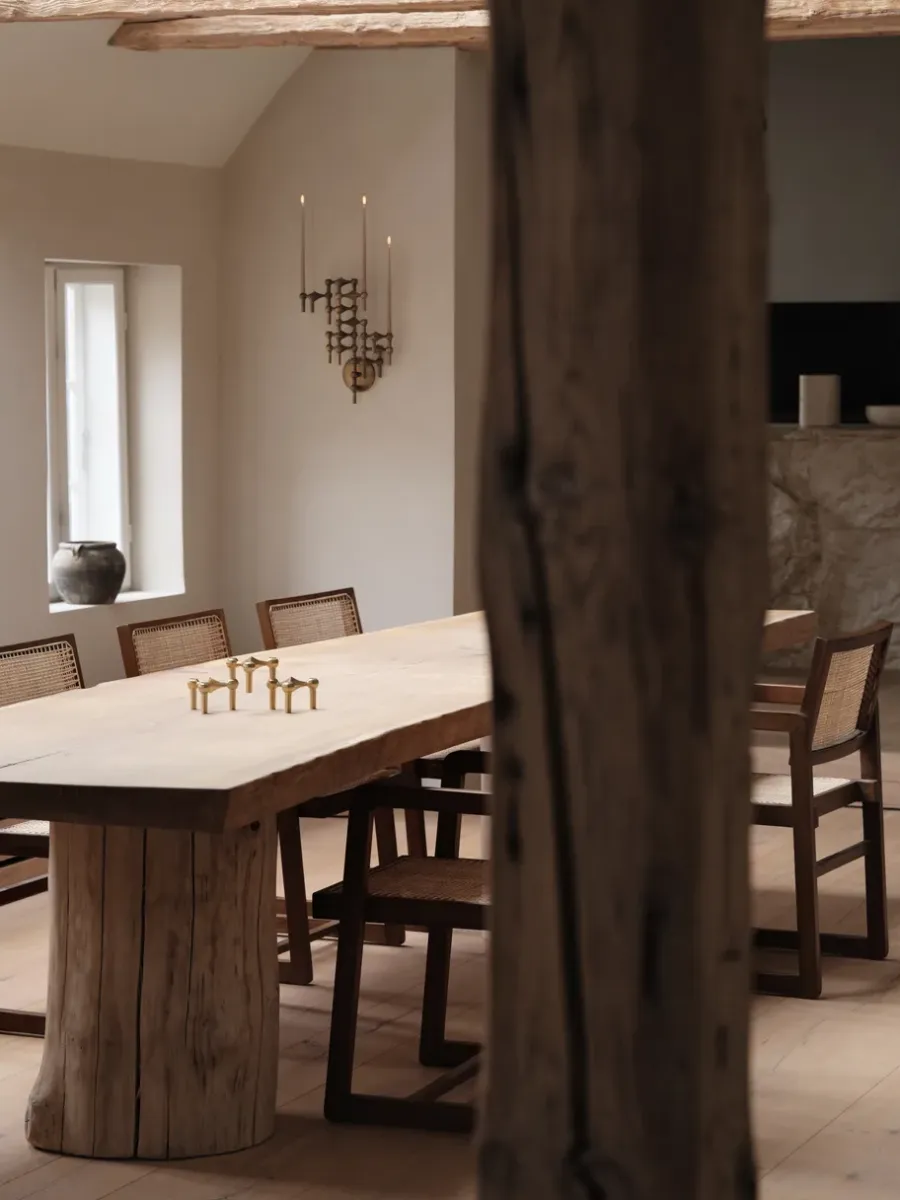 STOFF Nagel kandelaar, Geborsteld messing< Kandelaars