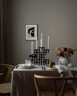 STOFF Nagel kandelaar, mat zwart< Kandelaars