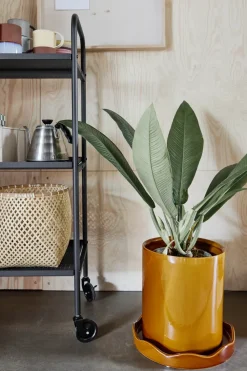 OYOY Nami pot met onderschotel Ø27 cm large, Amber< Bloempotten
