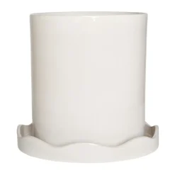 OYOY Nami pot met onderschotel Ø27 cm large, White< Bloempotten