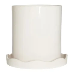 OYOY Nami pot met onderschotel Ø21,5 cm medium, White< Bloempotten