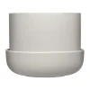 Iittala Nappula pot met schotel Ø17 cm h13 cm, Lichtgrijs< Bloempotten