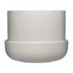 Iittala Nappula pot met schotel Ø17 cm h13 cm, Lichtgrijs< Bloempotten