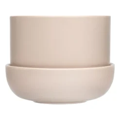 Iittala Nappula pot met schotel Ø17 cm h13 cm, Beige< Bloempotten