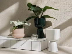 Iittala Nappula pot met schotel Ø17 cm h13 cm, Beige< Bloempotten