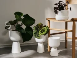 Iittala Nappula pot met schotel Ø17 cm h13 cm, Wit< Bloempotten