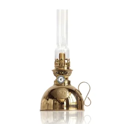 Karlskrona Lampfabrik Nattlampan paraffine-lamp, messing< Olie- & Petroleumlampen