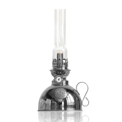 Karlskrona Lampfabrik Nattlampan paraffine-lamp, nikkel< Olie- & Petroleumlampen
