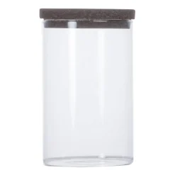 Sagaform Nature opbergpot met kurkdeksel, Transparant-donkerbruin< Dozen & Boxen