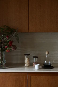 Sagaform Nature opbergpot met kurkdeksel, Transparant-donkerbruin< Dozen & Boxen