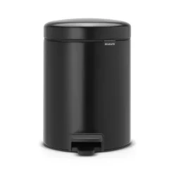 Brabantia New Icon pedaalemmer 5 liter, mat zwart< Pedaalemmers