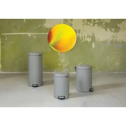 Brabantia New Icon pedaalemmer 12 liter, Mineral concrete grey< Pedaalemmers