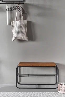 Scandi Living Nod bank/schoenenrek 80x36c42 cm, Black< Schoenenrekken