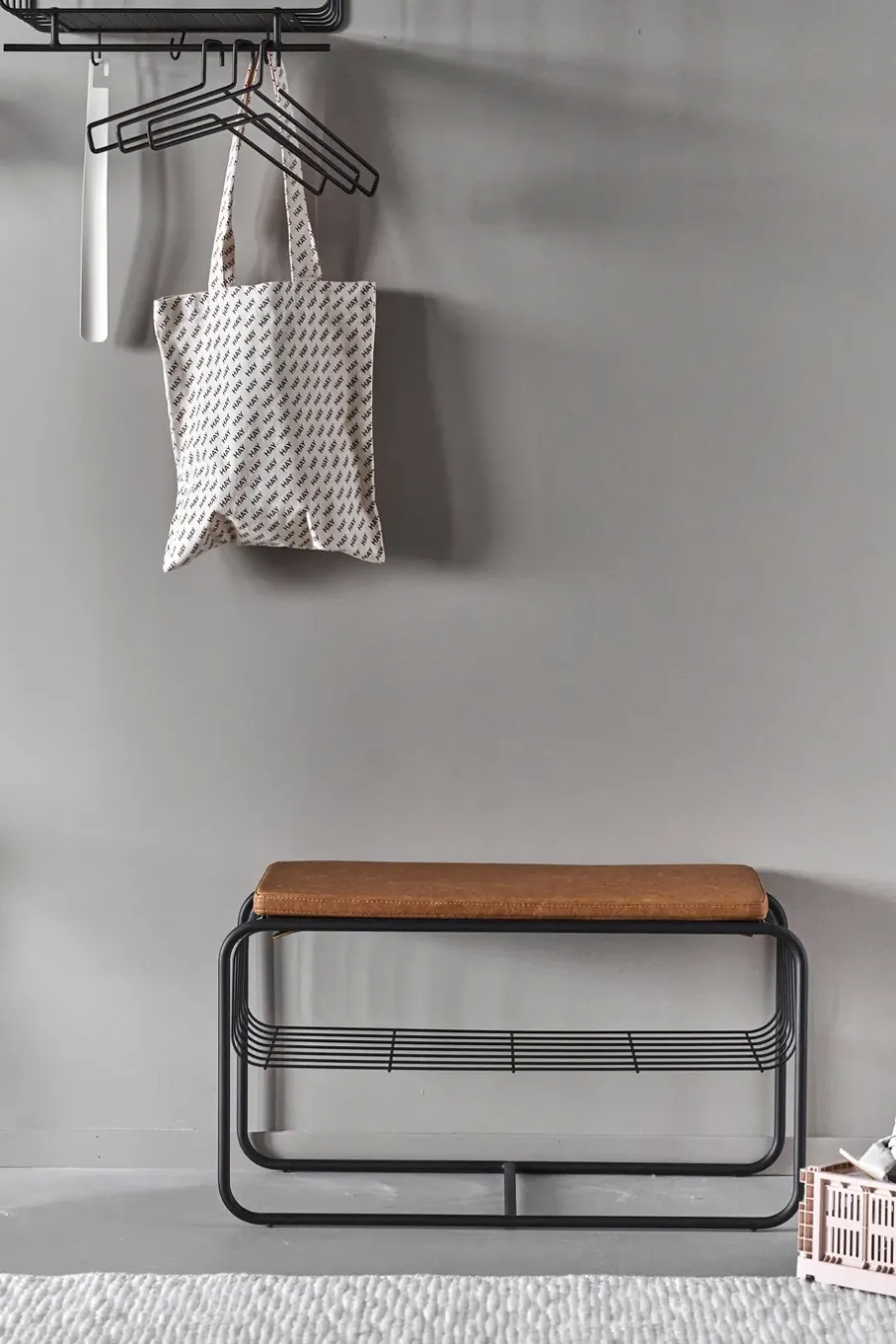 Scandi Living Nod bank/schoenenrek 80x36c42 cm, Black< Schoenenrekken