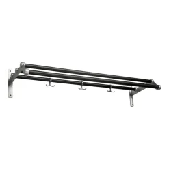 Essem Design Nostalgi 291 hoedenplank 100 cm, Zwartgebeitst eiken-aluminium< Garderobehaken & Hoedenplanken