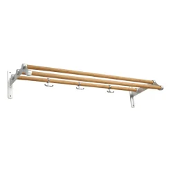 Essem Design Nostalgi 291 hoedenplank 100 cm, Bamboe-aluminium< Garderobehaken & Hoedenplanken