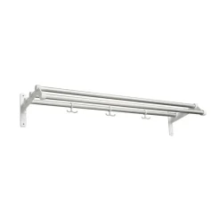 Essem Design Nostalgi 291 Hoedenplank, aluminium, wit frame< Garderobehaken & Hoedenplanken