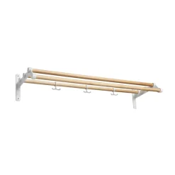 Essem Design Nostalgi 291 Hoedenplank, berkenhout, wit frame< Garderobehaken & Hoedenplanken