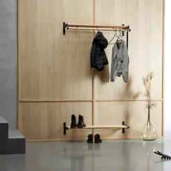 Essem Design Nostalgi 291 Hoedenplank, chroom, aluminium frame< Garderobehaken & Hoedenplanken