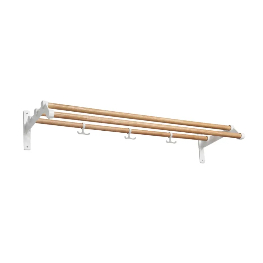 Essem Design Nostalgi 291 Hoedenplank, essenhout, wit frame< Garderobehaken & Hoedenplanken
