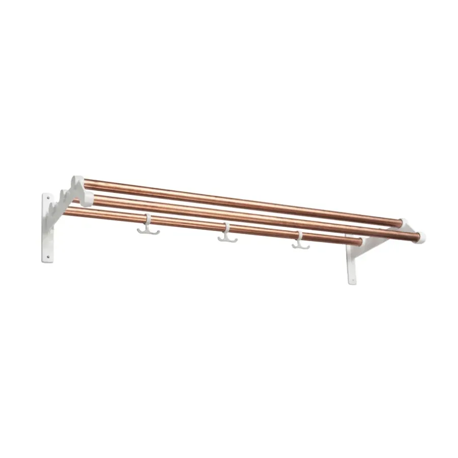 Essem Design Nostalgi 291 Hoedenplank, koper, wit frame< Garderobehaken & Hoedenplanken