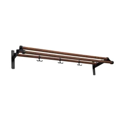 Essem Design Nostalgi 291 Hoedenplank, walnoothout, zwart frame< Garderobehaken & Hoedenplanken