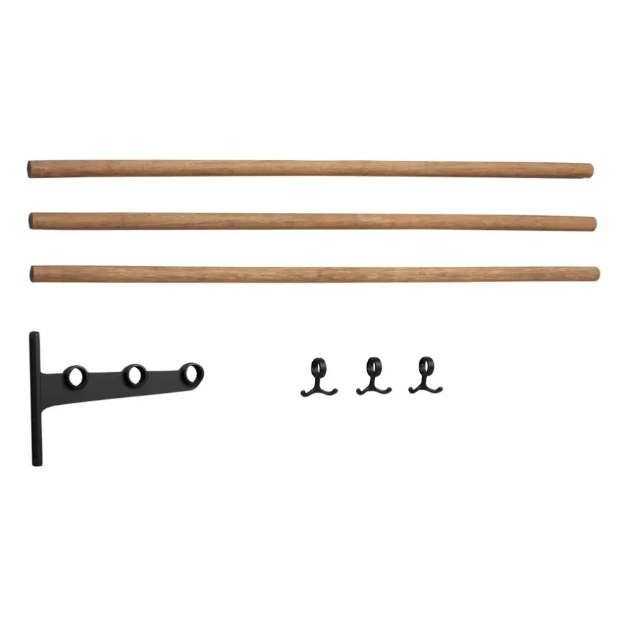 Essem Design Nostalgi extra onderdeel hoedenplank, schoenenrek, Bamboe-zwart< Garderobehaken & Hoedenplanken