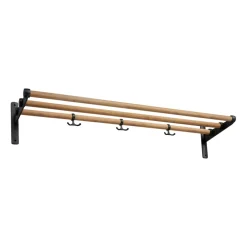 Essem Design Nostalgi hoeden-/schoenenplank, Bamboe-zwart< Garderobehaken & Hoedenplanken