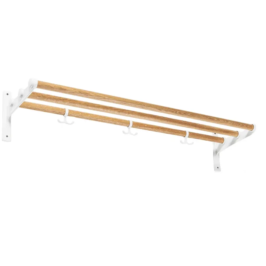 Essem Design Nostalgi hoeden-/schoenenplank, eiken-wit< Garderobehaken & Hoedenplanken