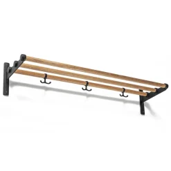 Essem Design Nostalgi hoeden-/schoenenplank, eiken-zwart< Garderobehaken & Hoedenplanken