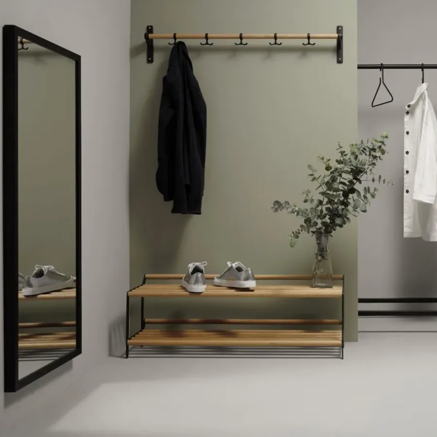 Essem Design Nostalgi kapstok 100 cm, eiken-zwart< Haken & Hangers